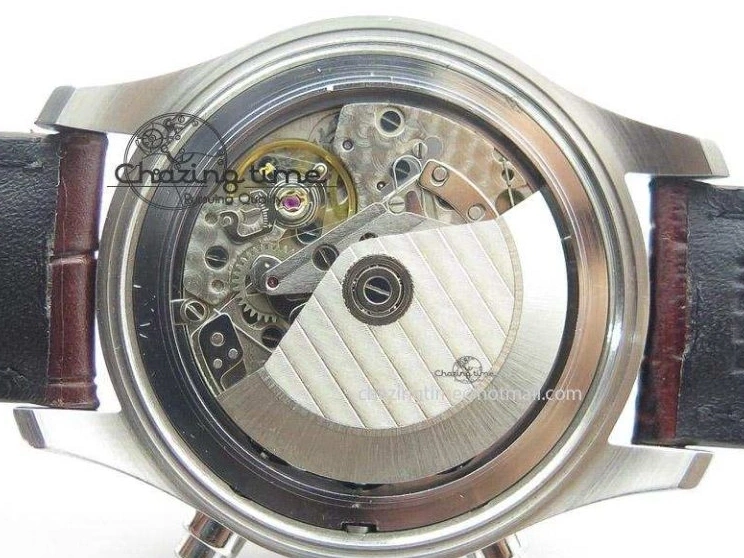 MIROTIME 0504 Pilot Chrono SS 3878 Gray Dial on Brown Leather Strap A Resilient 7395